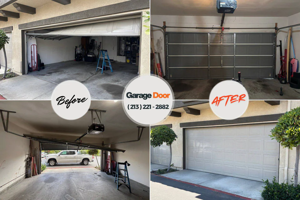 Before and after: garage door repair Wilkes-Barre, PA